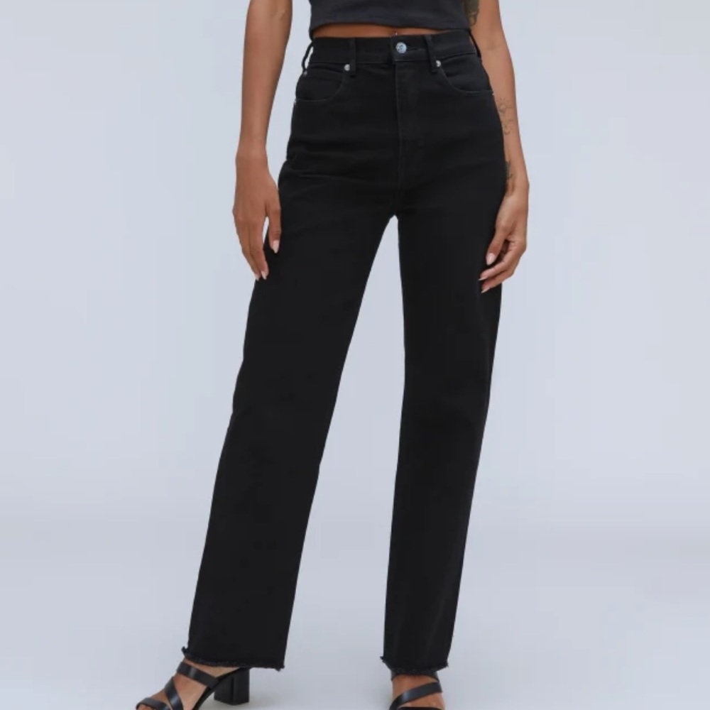 NWT Everlane The Way High Straight Leg Coal Black Jeans Size 27 Women